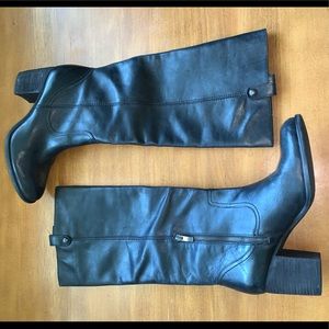Vince Camuto Knee High Leather Heeled Boots 10